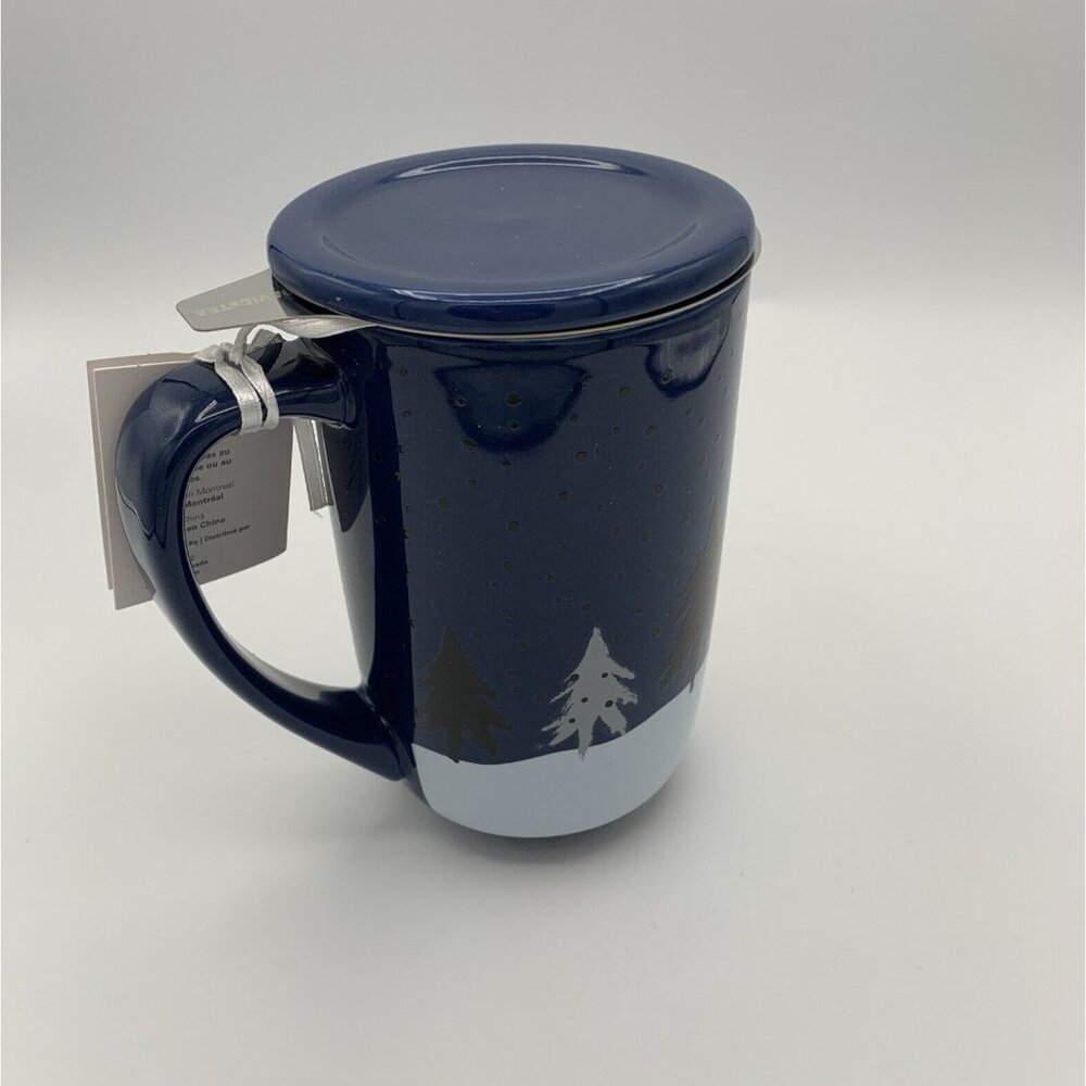 Davids Tea Color Changing Nordic Mug Sleigh Ride Navy W/Infuser - Picture 4 of 12